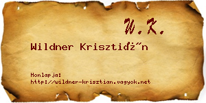 Wildner Krisztián névjegykártya